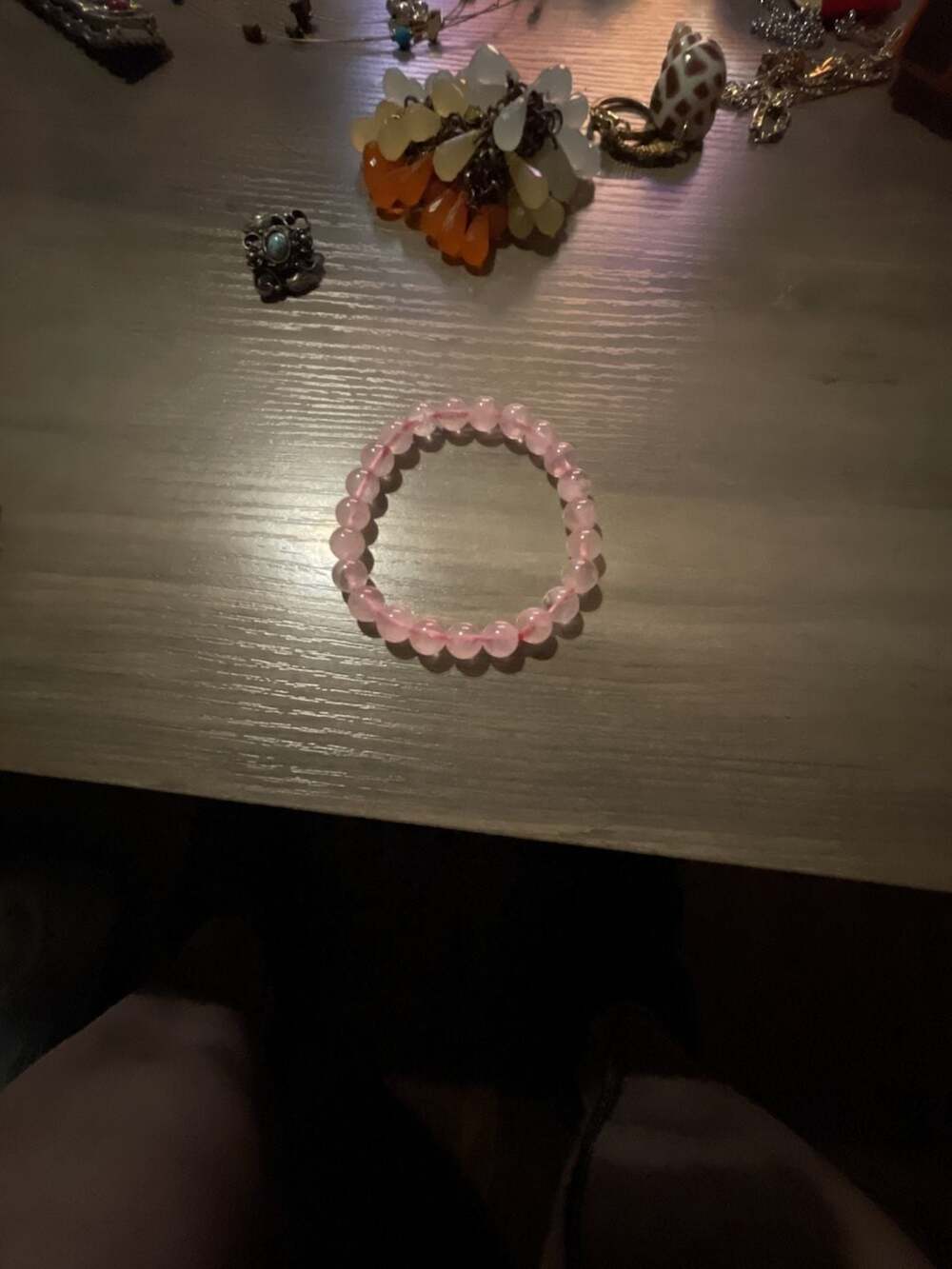 Natural Pink Rose Quartz Beaded Stretch Gemstone Bracelet
